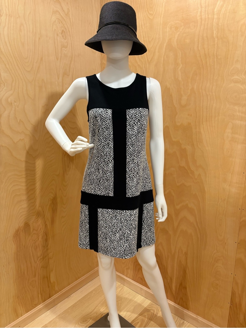 Fifteen- Twenty Sleeveless Black & White Panel Mini Dress
